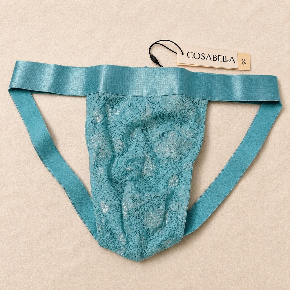 COSABELLA Never Say Never Lace Jock Strap Blu Capri Men's - Size M / NWT